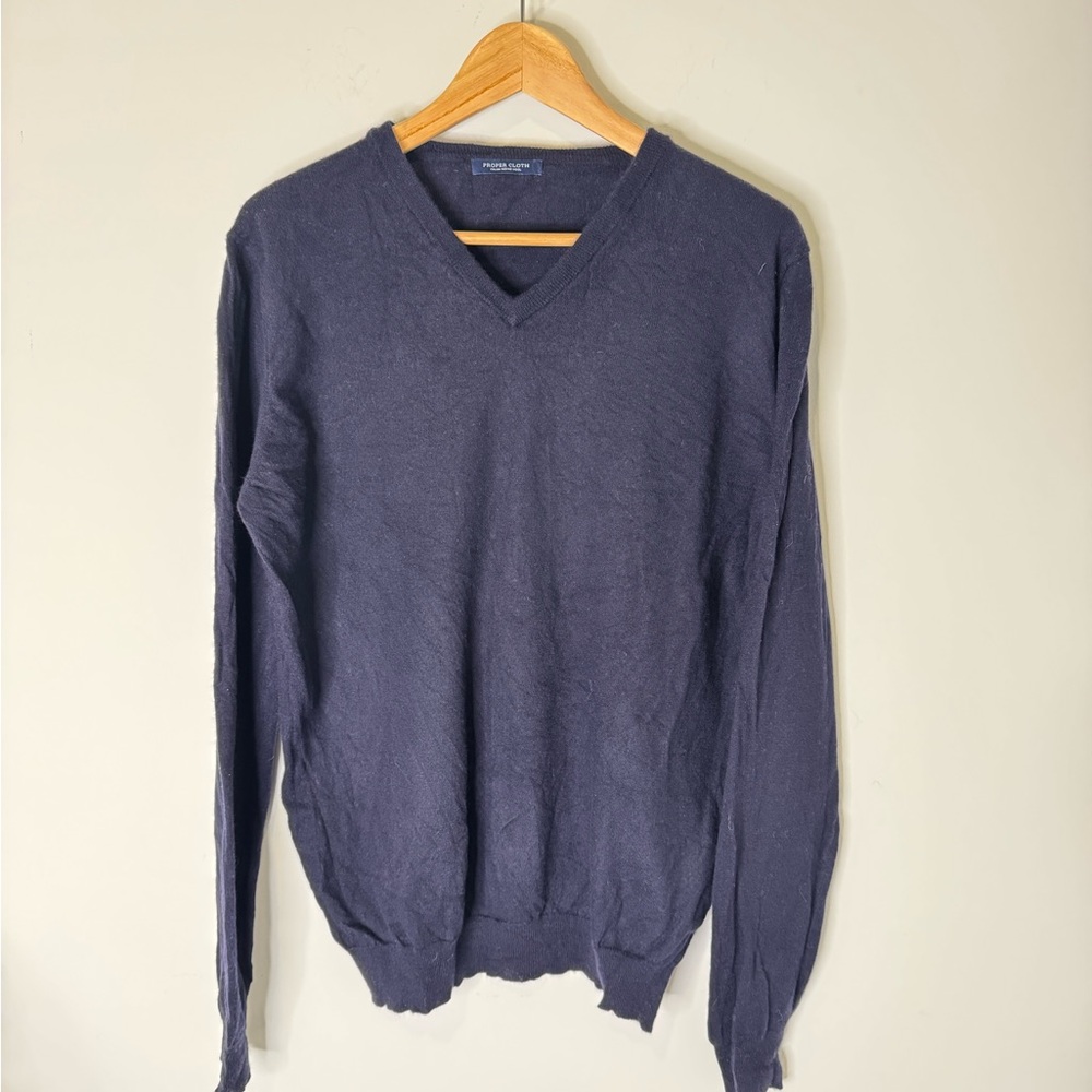 Men's V-Neck Sweater in Navy Blue